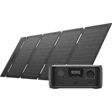 Stație de încărcare portabilă EcoFlow River 3 UPS + 45W Portable Solar Panel, negru