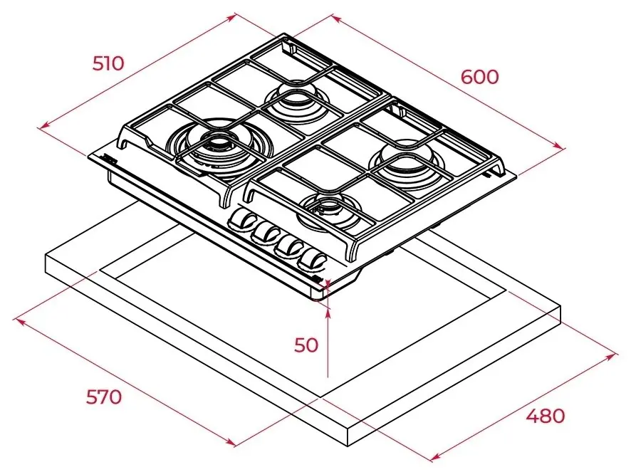 Газовая панель Teka GZC 64321 WH, белый
