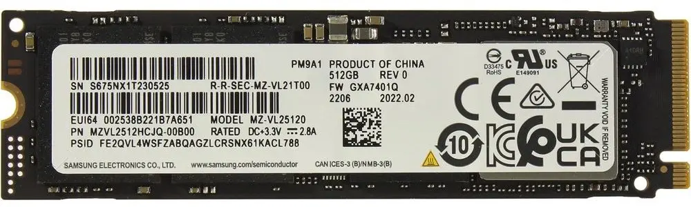 Disc rigid SSD Samsung PM9A1 M.2 NVMe, 512GB