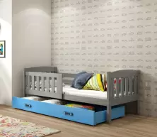 Детская кровать BMS Group Kubus ящик/матрас 80x160см, графит/синий