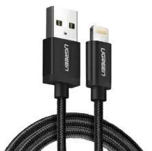 USB Кабель Ugreen Lightning to USB Braided 1м, черный