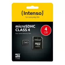Карта памяти Intenso MicroSD Class 4 + SD Adapter, 4GB