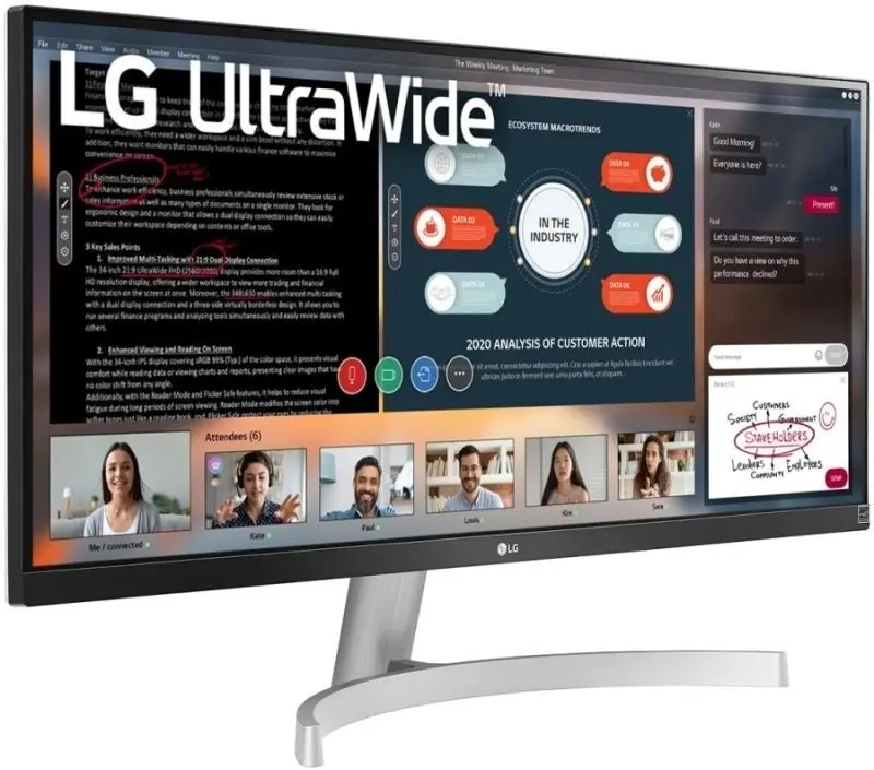 Monitor LG 29WN600-W, alb/negru