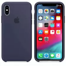 Чехол Apple Silicone Case iPhone XS, темно-синий