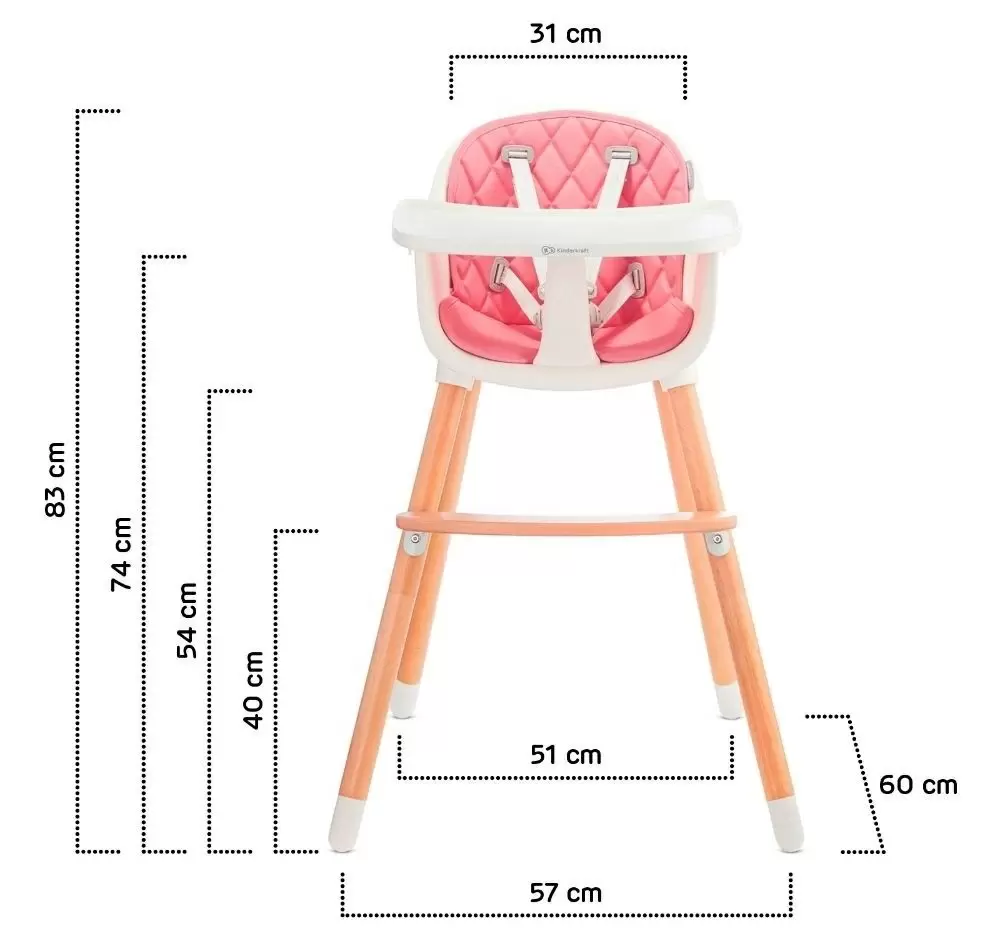 Scaun de masă KinderKraft Sienna, roz