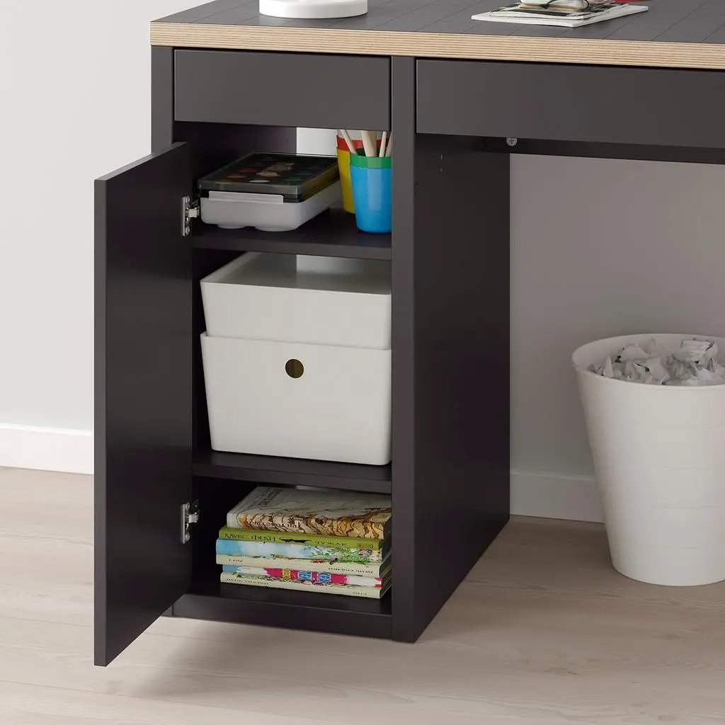 Masă de birou IKEA Micke 105x50cm, antracit/roșu