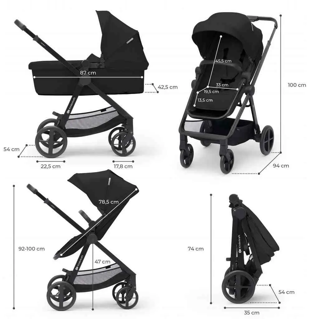 Коляска KinderKraft Newly 3in1 Mink Pro, черный