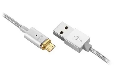 USB Кабель Hoco U16 Magnetic Adsorption Lightning, серебристый