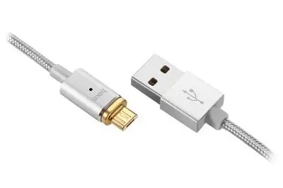 USB Кабель Hoco U16 Magnetic Adsorption Lightning, серебристый