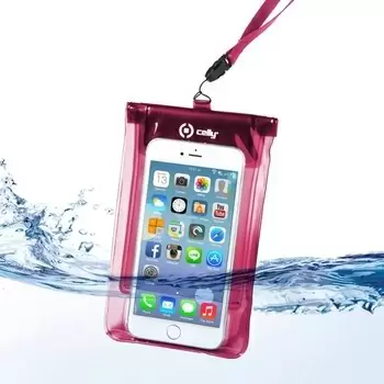 Чехол Celly Waterproof Bag 5.7", розовый