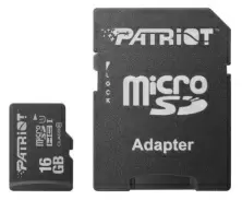 Card de memorie flash Patriot LX Series microSD Class10 U1 UHS-I + SD adapter, 16GB