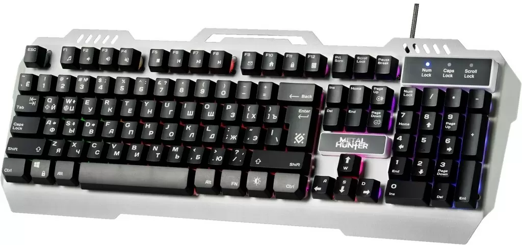 Tastatură Defender Metal Hunter GK-140L, argintiu