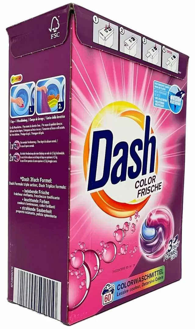 Капсулы для стирки Dash Color Frische 60шт