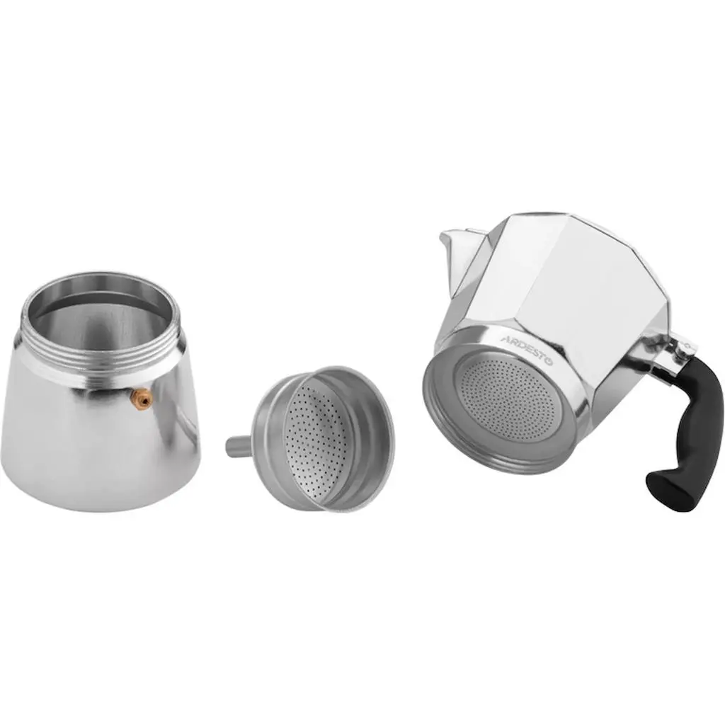 Cafetieră gheizer Ardesto AR0806AG, argintiu pe tehnoparc.md Cafetieră gheizer Ardesto AR0806AG, argintiu