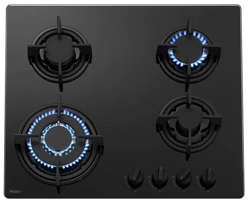 Plită incorporabilă cu gaz Haier HHXG64CWB1, negru