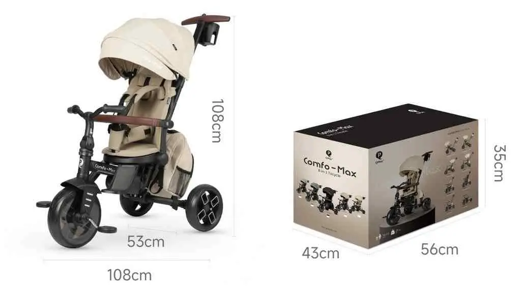 Bicicletă pentru copii Qplay Comfo Max, bej
