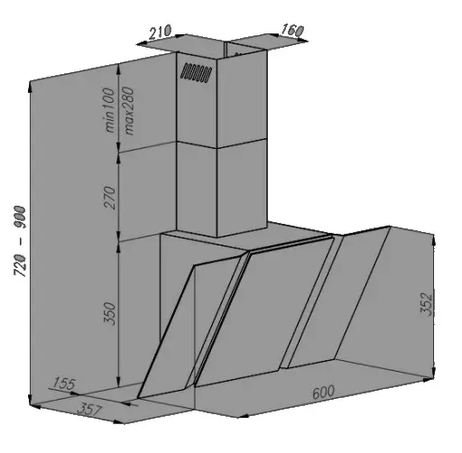 Вытяжка Ciarko SBM 60, черный