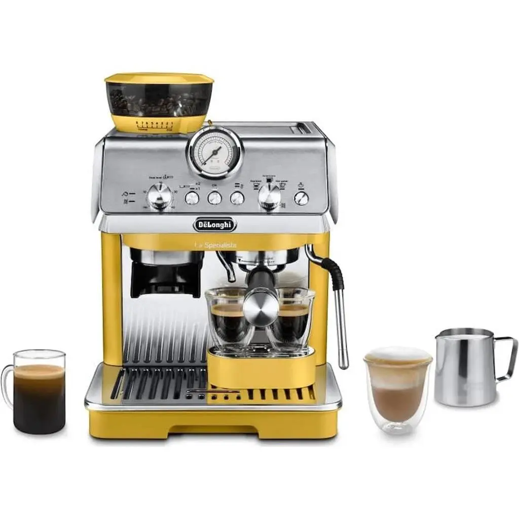 Cafetieră electrică DeLonghi EC9155.YE, galben pe tehnoparc.md Cafetieră electrică DeLonghi EC9155.YE, galben