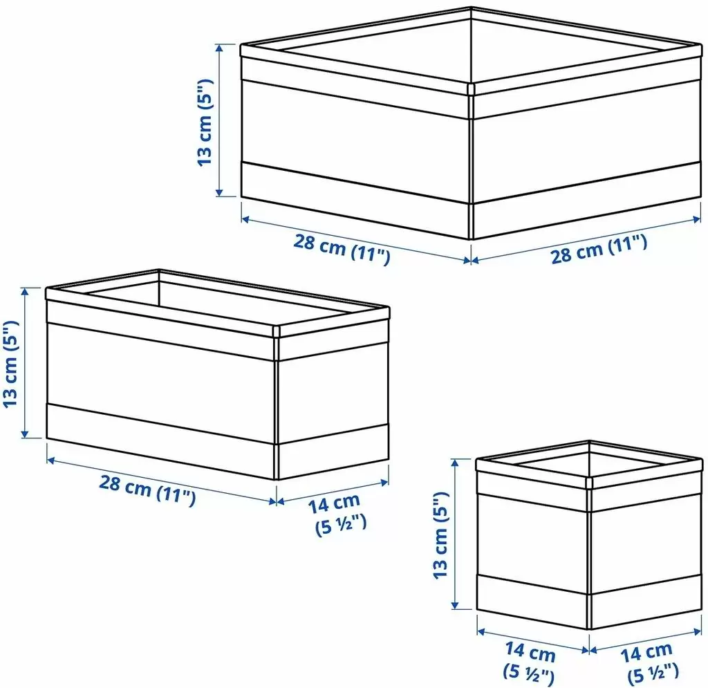 Комплект коробок для хранения IKEA Skubb, темно-серый