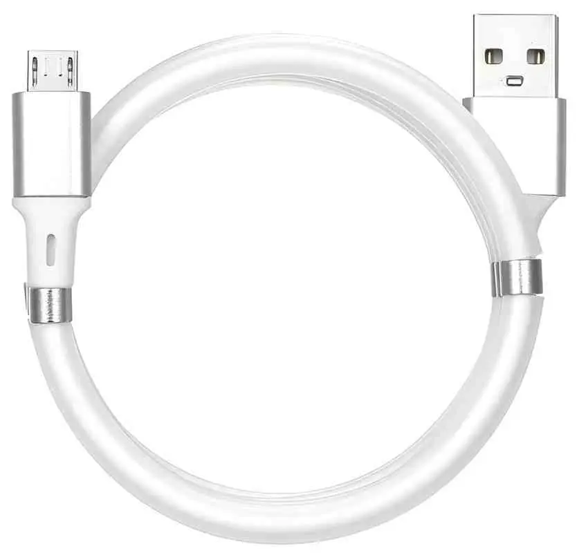 USB Кабель Helmet USB to Micro-USB With Magnetic Organizer 1m, белый