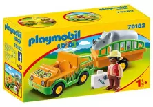 Set jucării Playmobil Zoo Vehicle With Rhinoceros