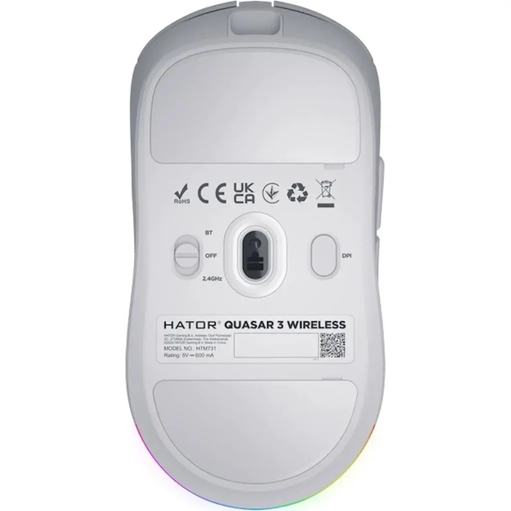 Mouse Hator Quasar 3 White HTM731, alb