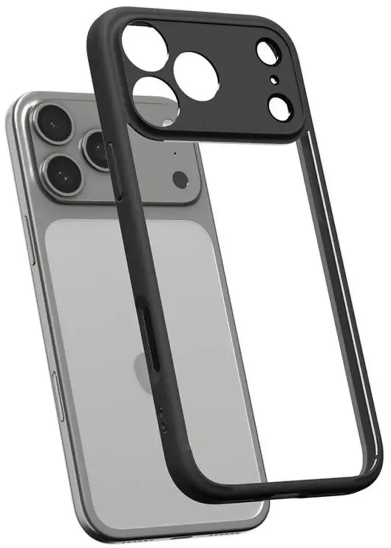 Чехол Spigen iPhone 17 Pro Ultra Hybrid Matte Black ACS10343, черный