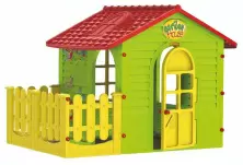 Игровой домик MochToys 165x120x120.5см, зеленый/желтый