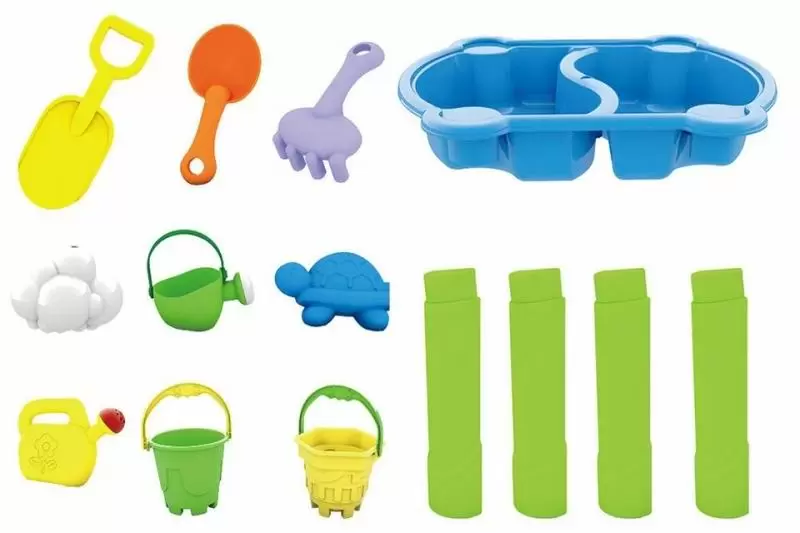 Set de jucării pentru nisip Woopie Sand & Water, verde/albastru