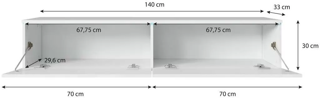 Tumbă pentru TV Bratex Lowboard D 140, stejar wotan/negru lucios