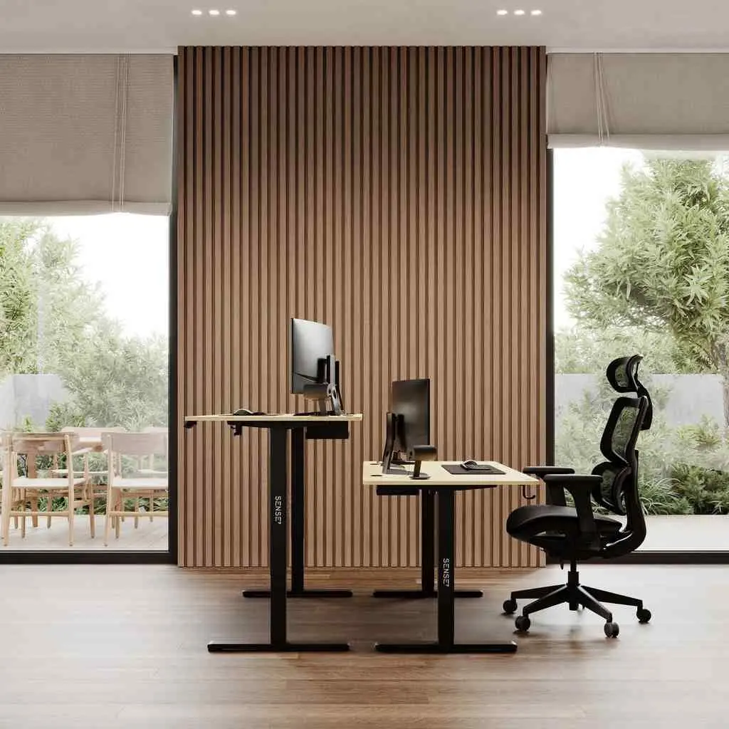 Masă de birou SENSE7 Nojo 140x70, pin negru