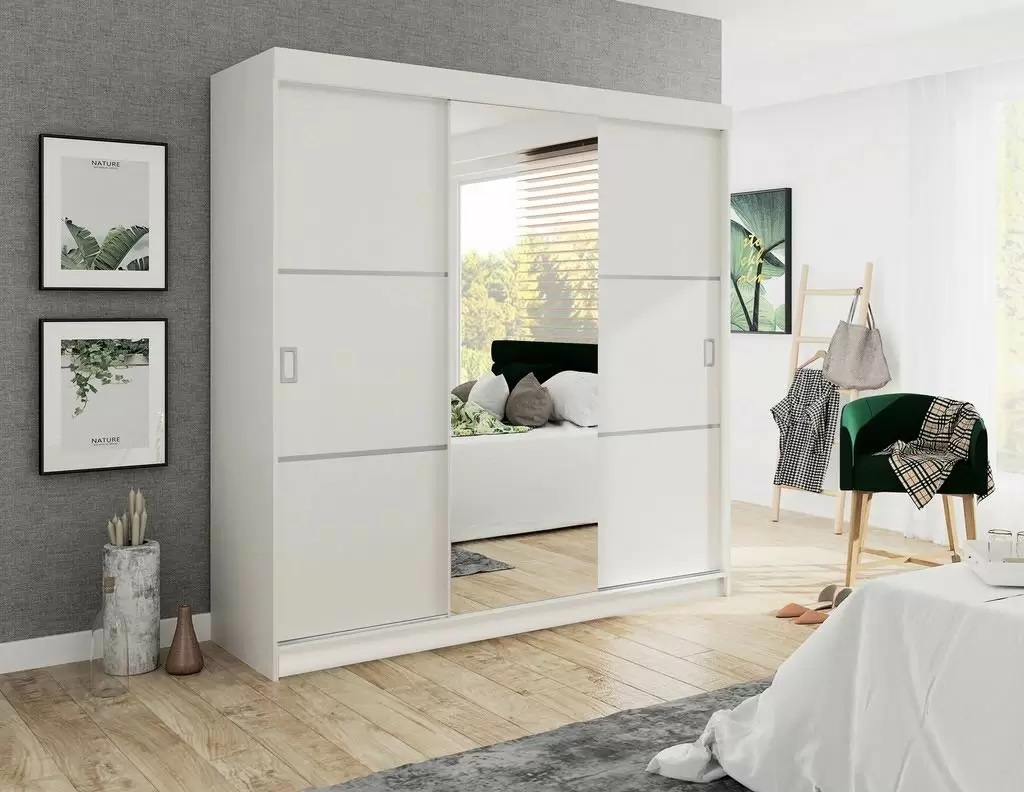 Шкаф-купе Prime Furniture Bill 3 200x205x59см, белый