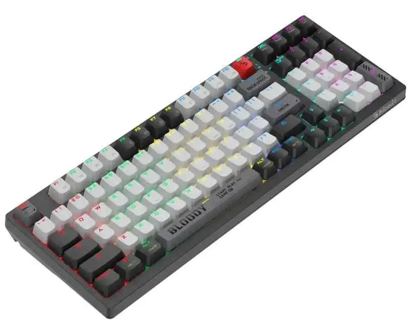 Tastatură Bloody WS98, gri/alb