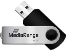 USB-флешка MediaRange MR912 64ГБ, черный/серебристый
