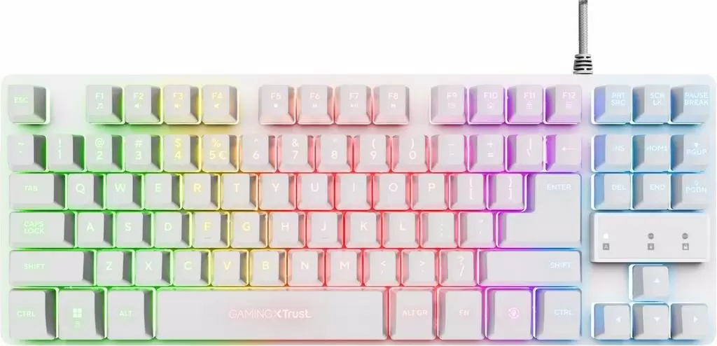 Tastatură Trust GXT 833W Thado TKL (EN), alb