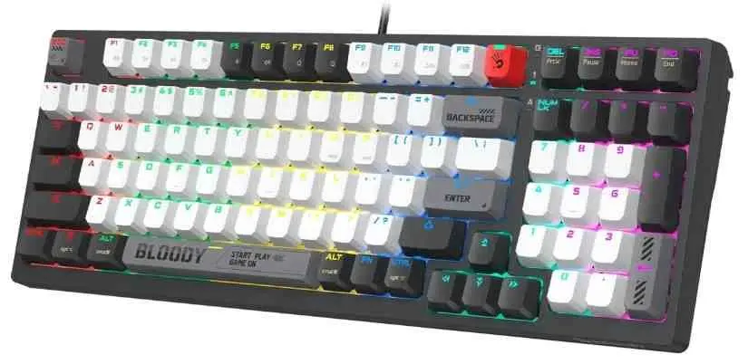Tastatură Bloody WS98, gri/alb