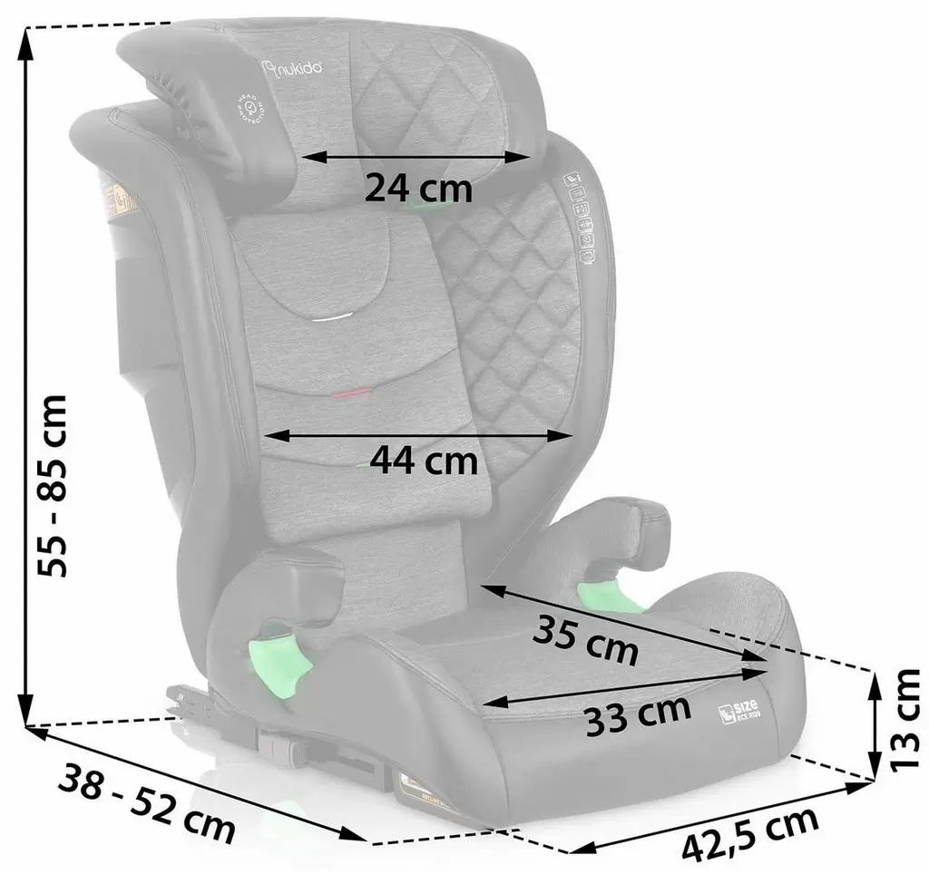 Детское автокресло Nukido Louis, черный/серый