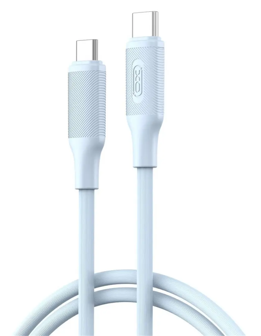 Cablu USB XO NB-Q265B Type-C to Type-C, albastru deschis pe tehnoparc.md Cablu USB XO NB-Q265B Type-C to Type-C, albastru deschis
