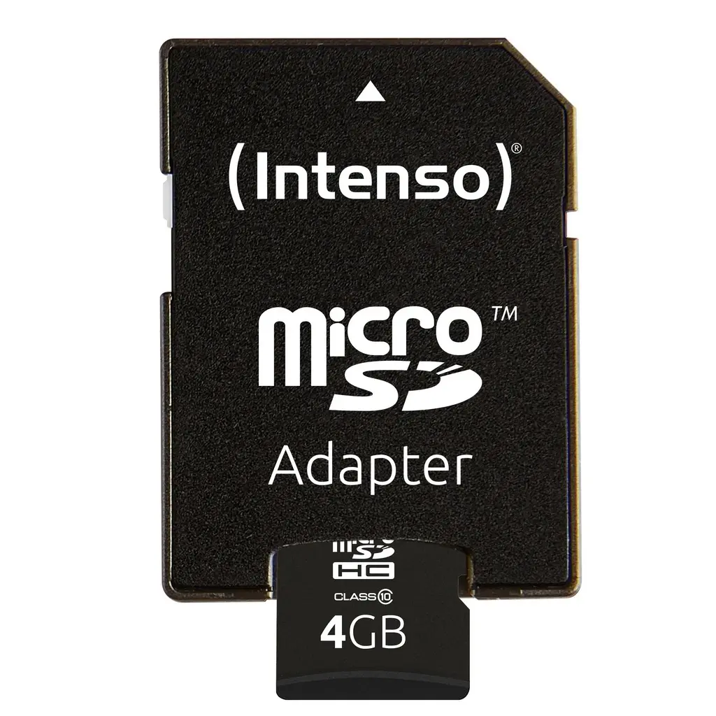 Карта памяти Intenso MicroSD Class 10 + SD Adapter, 4GB