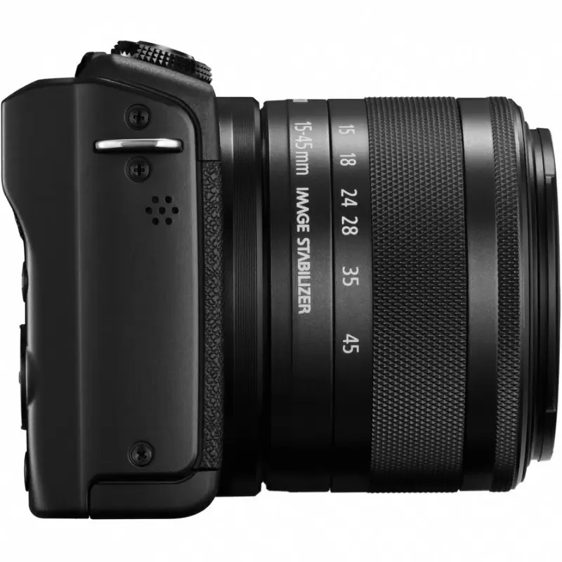 Aparat foto Canon EOS M200 + 15-45mm f/3.5-6.3 IS STM Kit, negru