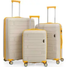 Set de valize CCS 5236 Set, alb/galben pe tehnoparc.md Set de valize CCS 5236 Set, alb/galben