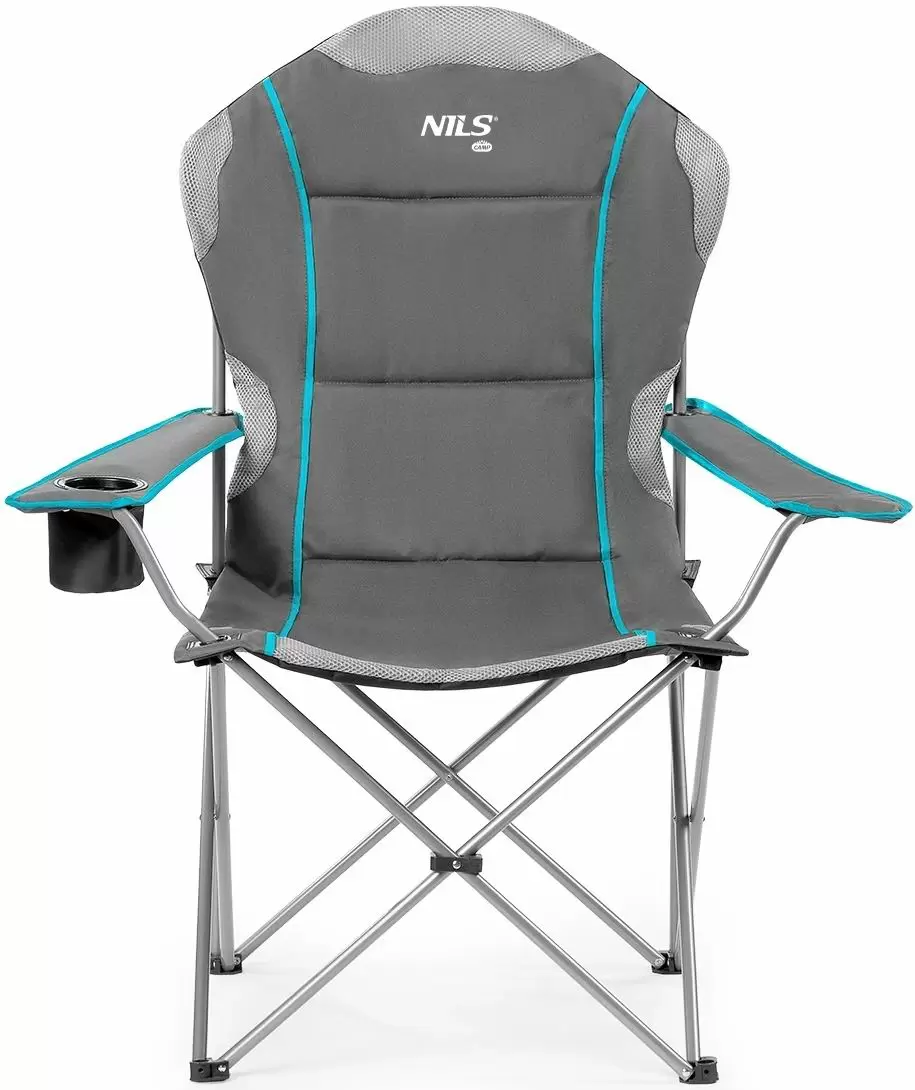 Scaun pliant pentru camping Nils Camp NC3080, gri deschis