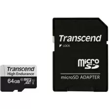 Карта памяти Transcend microSDXC 350V + SD adapter, 64GB