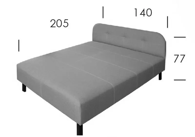 Кровать Modern Luciana Kanna 05 140x200см, бежевый