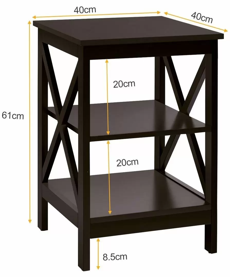 Тумба прикроватная Costway HW65688CF, коричневый