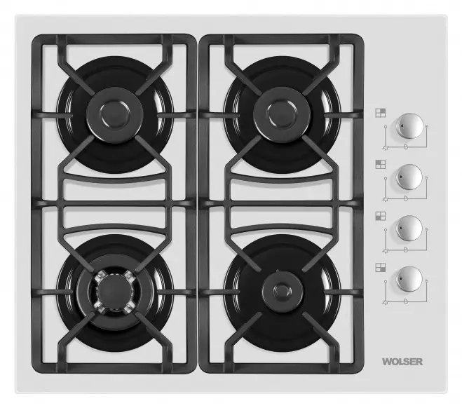 Plită incorporabilă cu gaz Wolser WL-F 6401 GT IC, alb