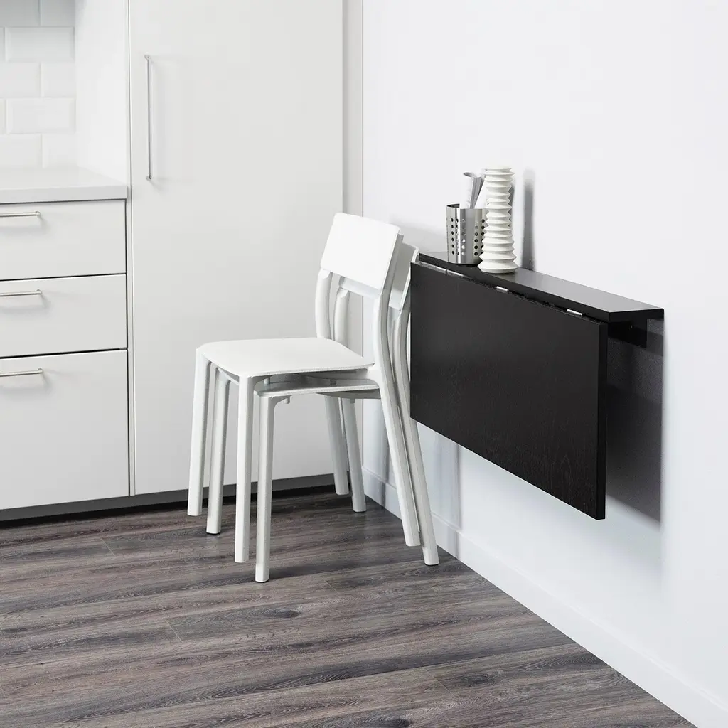 Masă IKEA Bjursta 90x50cm, negru-maro
