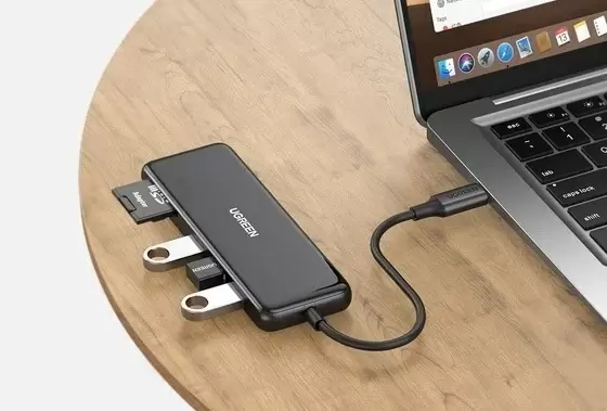 Разветвитель Ugreen USB-C CM314, серый