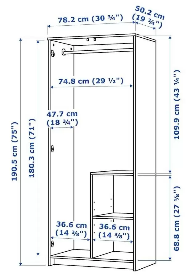 Dulap IKEA Brimnes 78x190cm, negru