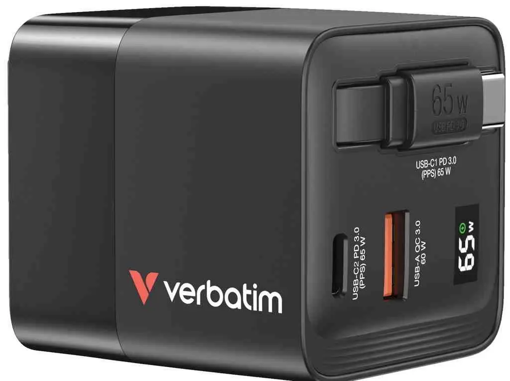 Зарядное устройство Verbatim Mini GaN Charger 65W, черный